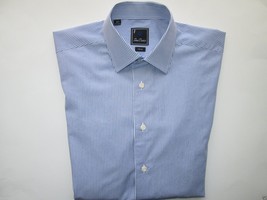 David Donahue Trim Stripe Spread Pin-Point Men’s Dress Shirt Blue 16 | 3... - £22.51 GBP