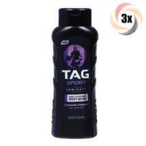 3x Bottles TAG Sport Dominate Refreshing Deep Cleansing Body Wash | 18oz - £18.52 GBP