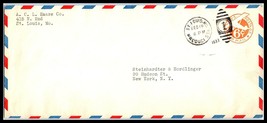 1937 US Air Mail Cover-ACL Haase Co, St Louis (Product Sta), Missouri to NYC B10 - £2.32 GBP
