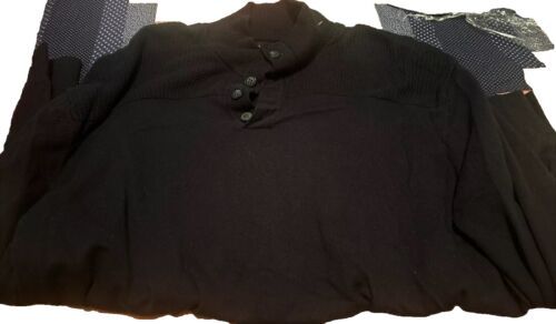 John Henry Black Long Sleeve Shirt Size XL Sweater Polo - $4.99