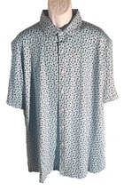 Daniel Cremieux Short Sleeve Button Down Floral Polo Shirt Blue XXL - £11.62 GBP