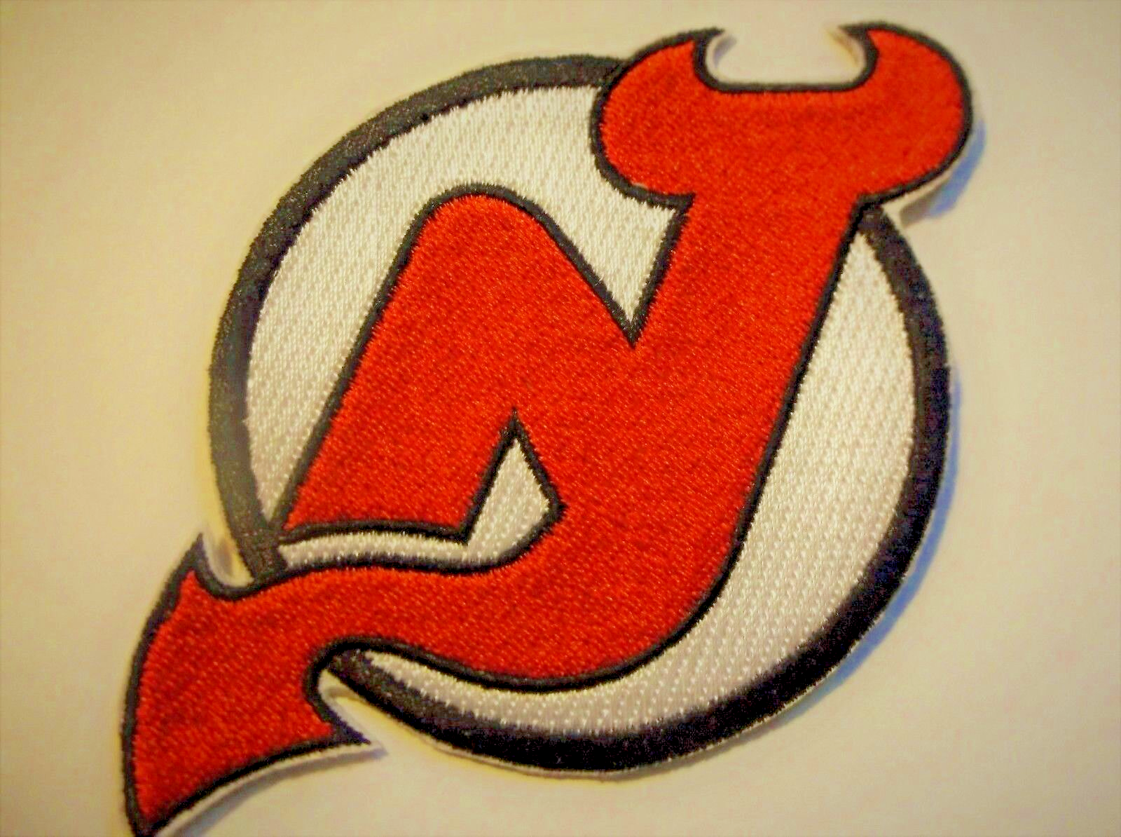 New Jersey Devils Embroidered Patch 4 3/4&quot; x 3&quot;~NHL~Iron Sew On~Ships FREE - $4.85
