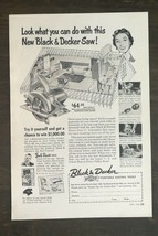 Vintage 1954 Black &amp; Decker Tools Saw Full Page Original Ad - £5.30 GBP