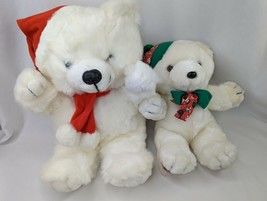 Cuddle Wit White Bear Lot Christmas 13 17 Inch Stuffed Animal Toy - £14.16 GBP