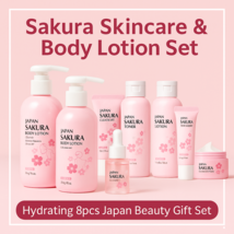Sakura Skincare &amp; Body Lotion Set - Hydrating 8pcs Japan Beauty Gift Set - $36.64