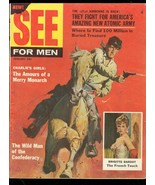 SEE FOR MEN JAN 1957-BRIGITTE BARDOT-ROSS WESTERN COVER FN - £43.78 GBP