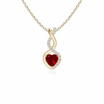 Authenticity Guarantee 
4mm Ruby Infinity Heart Pendant with Diamonds in 14K ... - £571.08 GBP