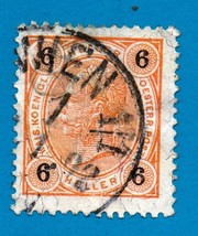 Used Austria Postage Stamp (1899) 6h Emperor Franz Josef - Scott # 74   - $2.99