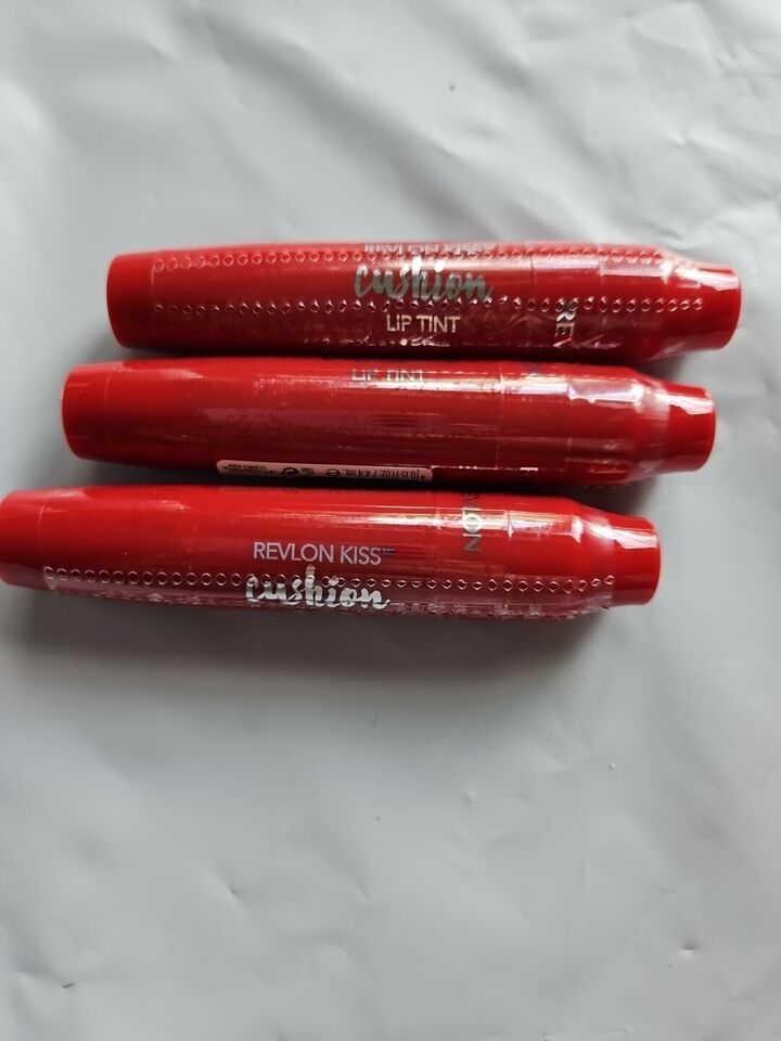 LOT OF 3 REVLON KISS CUSHION LIP TINT 260 CRIMSON FEELS 0.15oz EA SEALED - $11.95