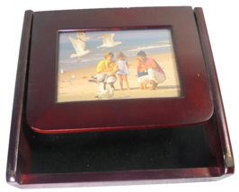 Wooden Jewelry Box Valet Picture Frame Lid Photo Storage Dresser Display - €6,79 EUR
