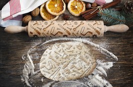 Engraved rolling pin. Original shape.WORKSHOP pattern.Laser Engraved for... - $27.49