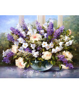 Giclee Oil Painting Decor Lilac bouquet still life HD - £6.88 GBP+