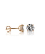 14K Yellow Gold Round Brilliant Created Diamond Screw Back Stud Earrings  - $59.99 - $199.99