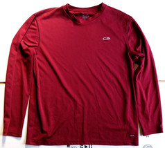 Champion Duo Dry Adult L 100% Polyester Long Sleeve Dark Red T-SHIRT - Nice - £11.50 GBP