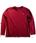 CHAMPION DUO DRY ADULT L 100% POLYESTER LONG SLEEVE DARK RED T-SHIRT - NICE - $261.17 MXN
