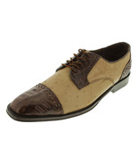 Mens Real Ostrich Crocodile Skin Oxford Shoes Sand Leather Laces Size 8.... - $220.87 CAD