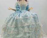 *AP) Vintage Victorian Cage Crinoline Blue Dress Musical Spinning Doll 2... - $29.69