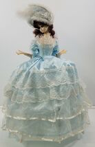 *AP) Vintage Victorian Cage Crinoline Blue Dress Musical Spinning Doll 2... - $29.69