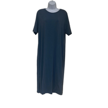 Ana Womens 0X Blue Midi Short Sleeve Tshirt Dress Comfy Lagenlook Classic - £11.03 GBP