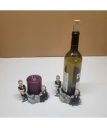 Two Vintage Butler Figurines ~  Wine Bottle Holders ~ 4.5” Tall - £11.24 GBP