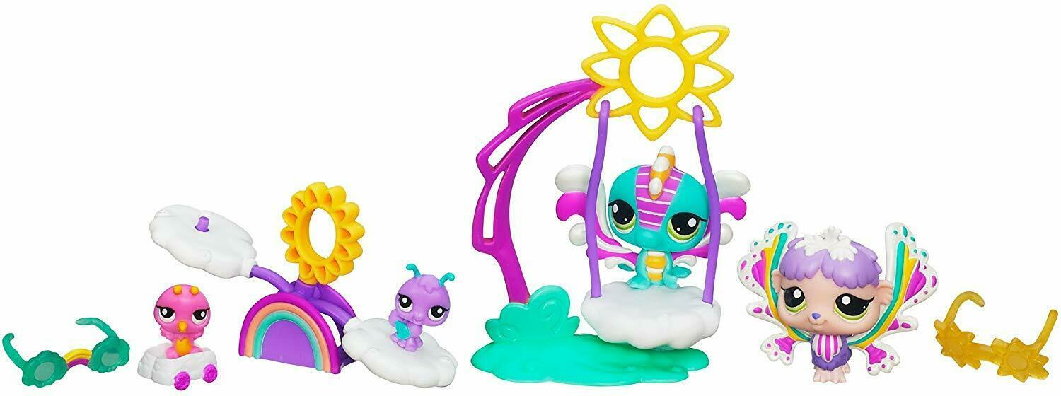 Littlest Pet Shop Fairies Shimmering Sky Rainbow Sky Park Set NIB - £31.97 GBP