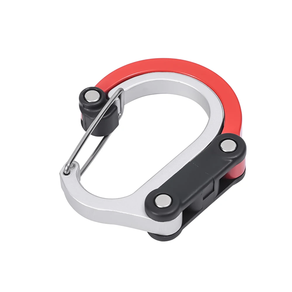 D-Shape Carabiner 360 RotationAlloy Buckle Climb Hook Clip Backpack Keychain Out - £83.33 GBP