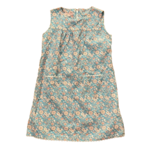 Kayce Hughes Blue Cotton Floral Print Shift Dress Girls Size 6 Sleeveless - £12.90 GBP