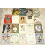Lot of 20 Antique 1900-1909 Sheet Music -Art Deco Cover Artwork-Vtg #2 - $168.29