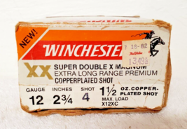 RARE Vintage Winchester Super XX Magnum 12 Gauge 4 Shot Empty Ammo Box - £118.70 GBP