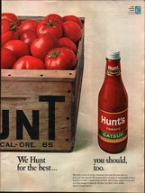1968 HUNT&#39;S Tomato Catsup crate of ripe tomatoes Vintage Print Ad nostal... - $24.11