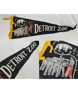 antique vintage felt pennant Detroit Zoo Michigan 27&quot; NICE COLOR - $39.99