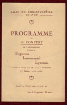 Salle Conservatoire Program Trigintuor Instrumental Lyonnais 1931 Charles Strony - £25.91 GBP