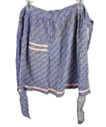 Vintage Apron Waist Tie Blue Pink 1960s Handmade Atomic Space Age Betty ... - $39.73