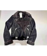 Mango MNG Women’s Faux Leather Jacket with shearling effect lining Black... - $139.22 CAD