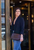 Traditional Saddlebag | Shoulder or Crossbody Bag | Glazed Full-Grain Le... - $163.00