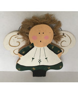 Vintage hand painted wood angel wall hanging country folk art shabby chi... - $369.72 MXN