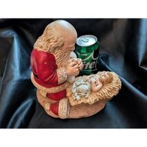 1976 Gauer Kneeling Santa Clause Praying Baby Jesus Manger Christmas Statue - $58.20