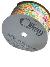 Offray Silk Ribbon Urban Cinta 1 1/2 X 9Ft  100% Polyester Flowers Pattern - $233.88 MXN