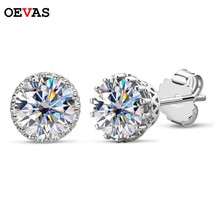 Real D Color Moissatine Stud Earrings For Women White Color 100% 925 Sterling Si - £53.16 GBP