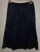 EXCELLENT Vintage WOMENS Deena 25&quot; BLACK HALF SLIP  SIZE M - €20,27 EUR