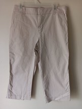 Sonoma Capri Pants Womens Size 12 Tan Chino Khaki Cotton Straight - £13.22 GBP