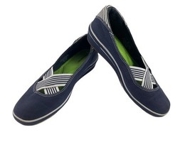 Grasshoppers Sneakers Women 8M Shoes Blue White Denim Strips Memory Foam... - $19.62