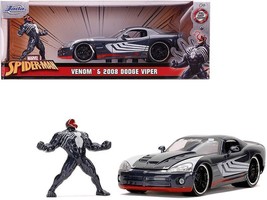 2008 Dodge Viper SRT10 Dark Gray with Venom Diecast Figurine &quot;Spider-Man&quot; &quot;Marv - £43.17 GBP