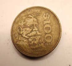 1987 MEXICO $100 PESO &quot;Carranza&quot; vintage Mexican 100 Pesos coin ( - £3.58 GBP
