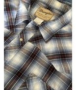 Wrangler Blue Shirt Mens Size 3XL Short Sleeve Pearl Snap Button Western... - $19.73 CAD