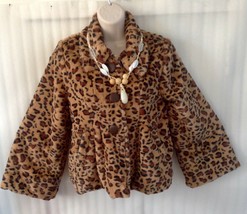 camel Brown Woman Faux fur Jacket size M Long Sleeve button down - £27.06 GBP