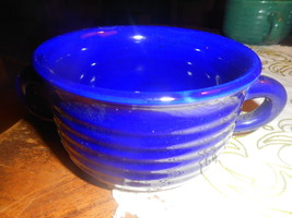LTD Commodities Stoneware Double Handle Soup Bowl/Dark Blue w Black Specks/EUC - £6.63 GBP