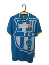 FCB Barca Men&#39;s Short Sleeve Soccer Jersey Shirt Round Neck Active Size ... - £30.88 GBP