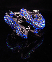 Brilliant Lizard rhinestone bracelet over 100 aurora borealis rhinestones PURE g - £114.02 GBP