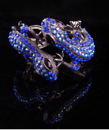 Brilliant Lizard rhinestone bracelet over 100 aurora borealis rhinestone... - $145.00
